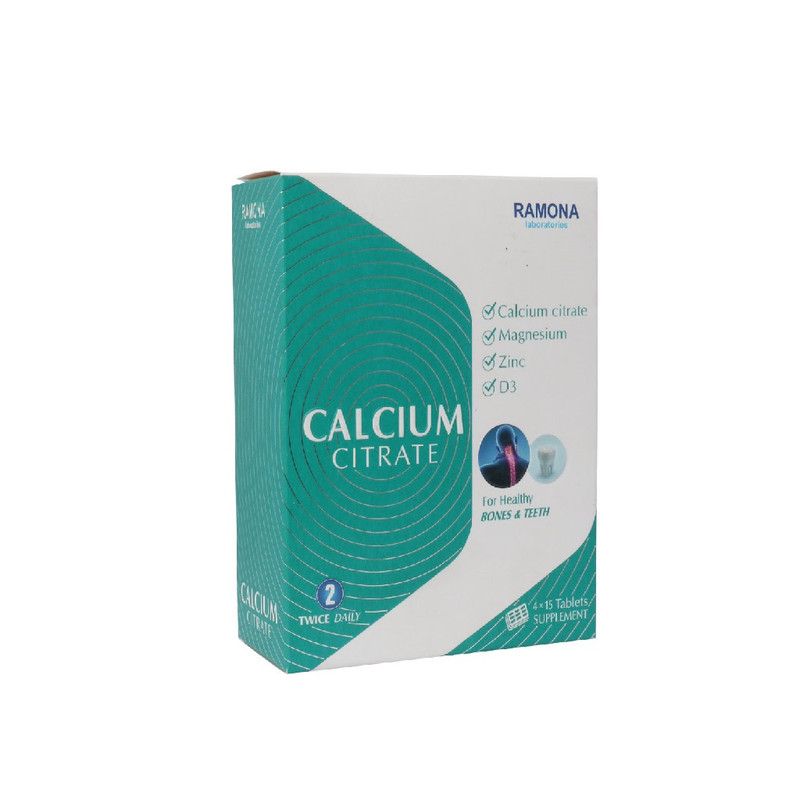کلسیم سیترات و منیزیم و زینک و ویتامین د3 60 عددی رامونا | Ramona Calcium Citrate And Magnesium And Zinc And Vitamin D3