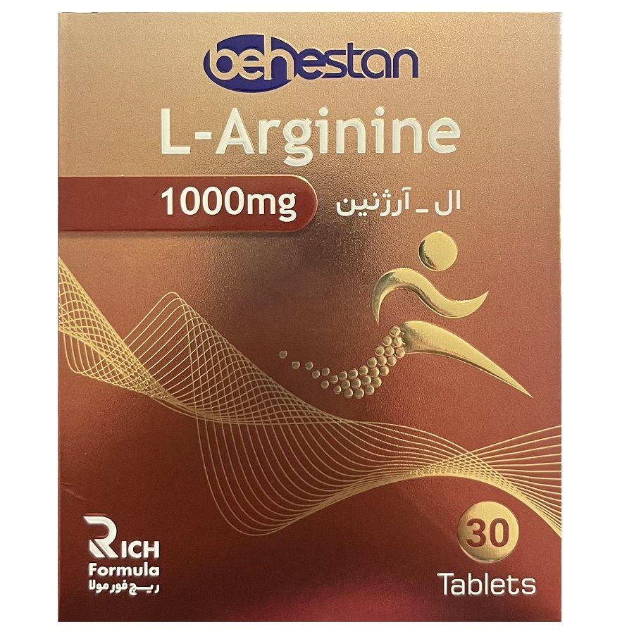 ال آرژنین 1000 میلی گرم ریچ فورمولا بهستان 30 عددی | Behestan Arginine 1000 mg Rich Formula