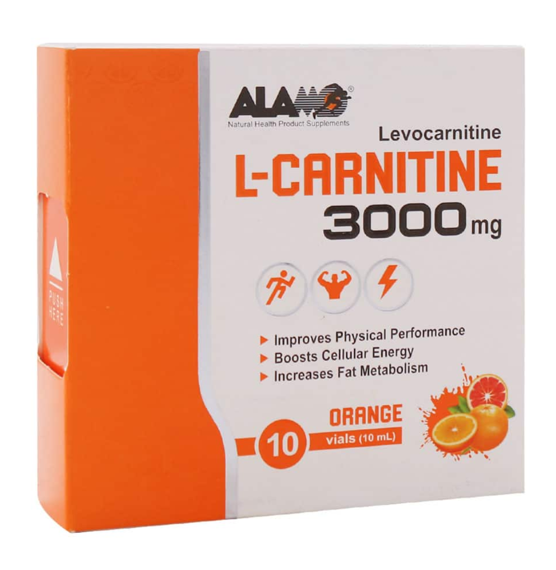 ویال خوراکی ال کارنیتین 3000 آلامو 10 عددی طعم پرتقال | Alamo L Carnitine 3000 mg